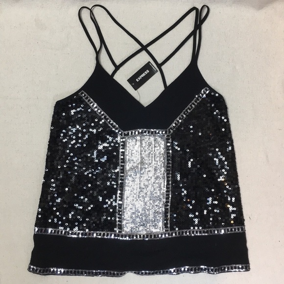 Express sequin embellished strappy Back tank - Picture 3 of 11